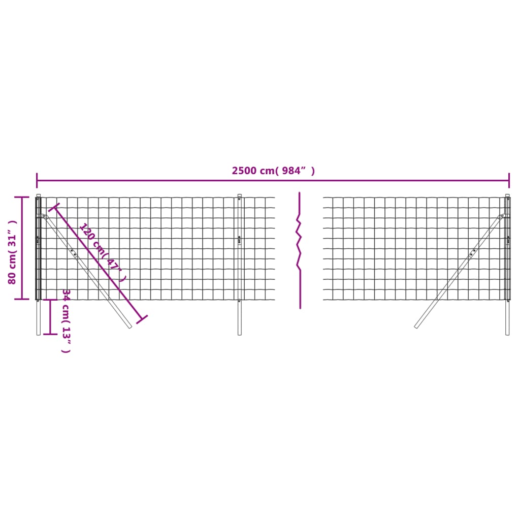 Cerca De Alambre De Acero Galvanizado Verde 0,8x25 M / Vetonek_0