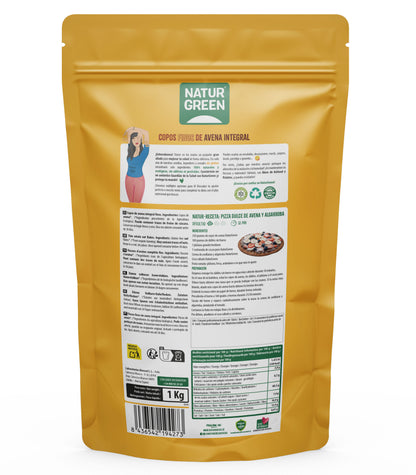 Embalagem de 2 unidades de Flocos Finos de Aveia Sem Glúten Biológicos NaturGreen Embalagem de 2 unidades de 1Kg