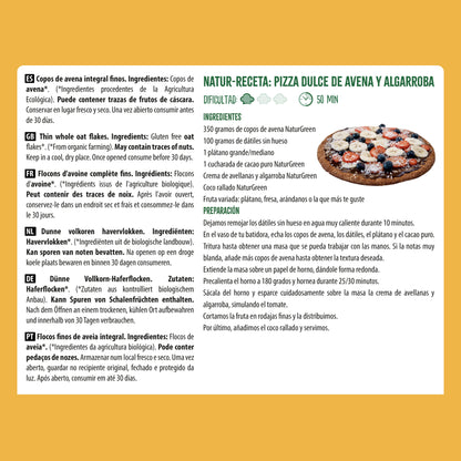 Embalagem de 2 unidades de Flocos Finos de Aveia Sem Glúten Biológicos NaturGreen Embalagem de 2 unidades de 1Kg