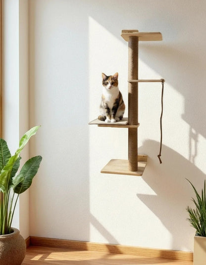 Árbol Rascador Para Gatos Salina Con Estructura De Suelo Y Sistema Anticaída Althea Living 127x60x27cm_2