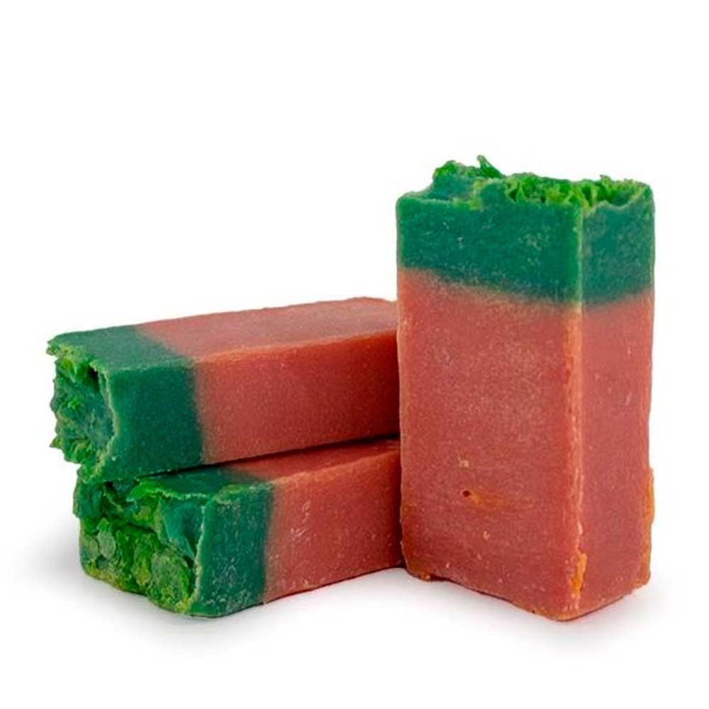 Jabón Natural Papaya 90g En Bolsa Regalo De Yute. Exfoliante De Piel Sensible - Calma La Piel Irritada - Evita Acné_2