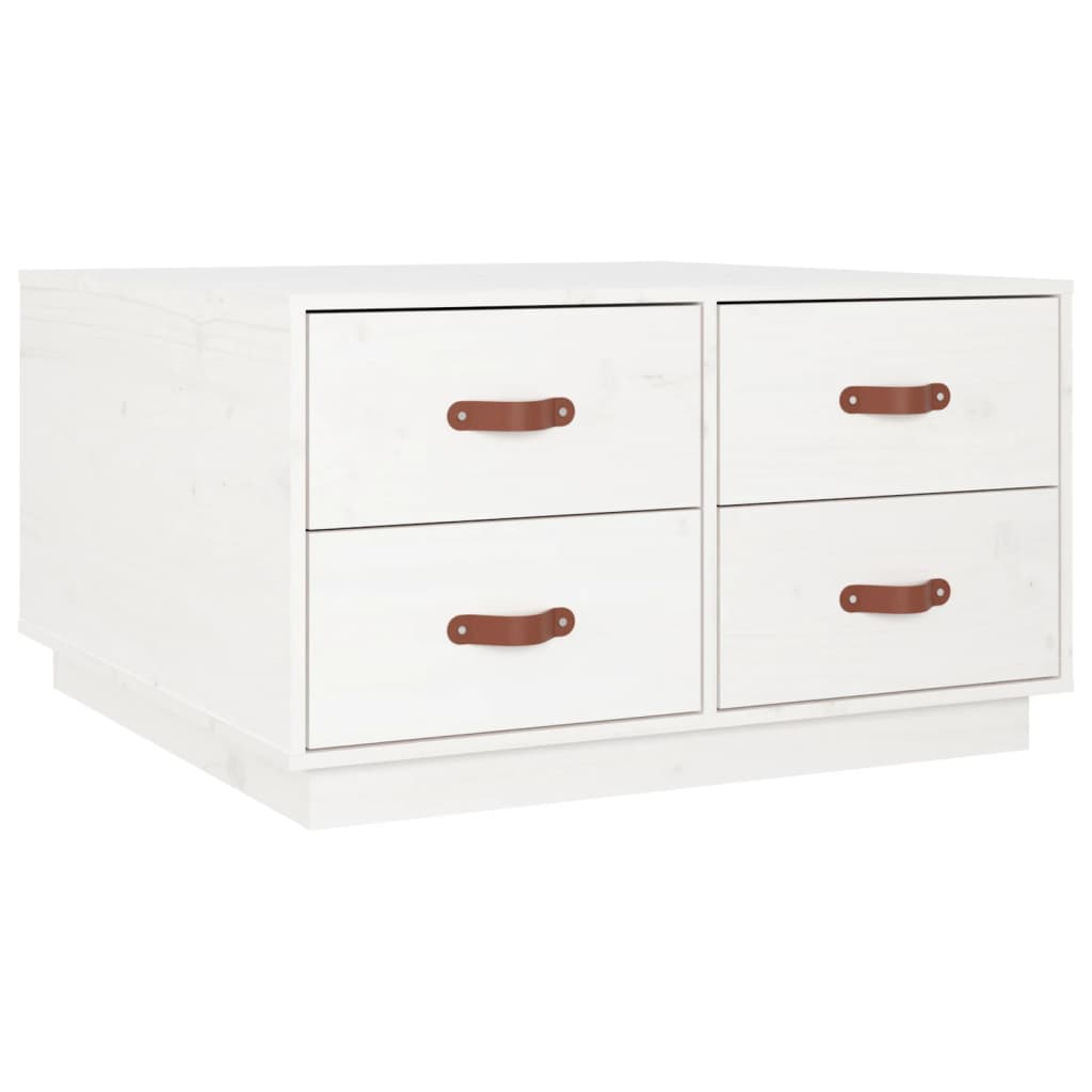 Mesa De Centro De Madera Maciza De Pino Blanco 80x80x45 Cm_0