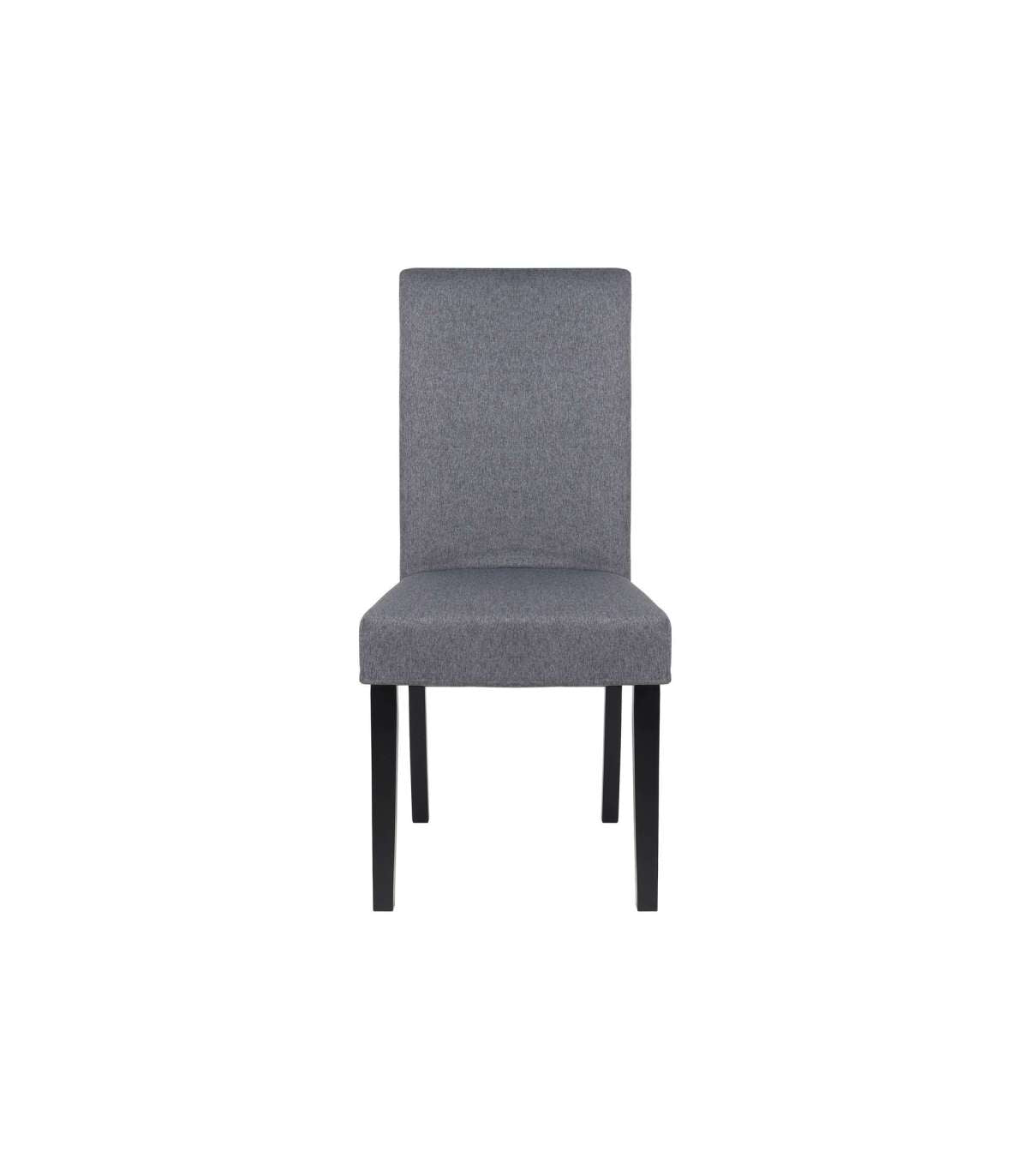 Pack De 2 Sillas Africa Tapizado Tejido Gris Patas En Negro, 47cm(ancho) 100cm(altura) 60cm(fondo)_1