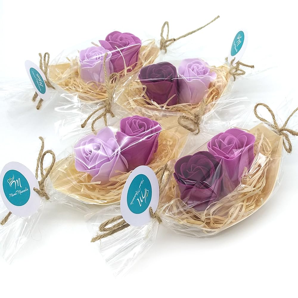 25 Barcas Con Flores Para Regalo Invitados (lavanda) - Rosas De Jabón Para Baño Aromático. Detalle Original Para Eventos_0