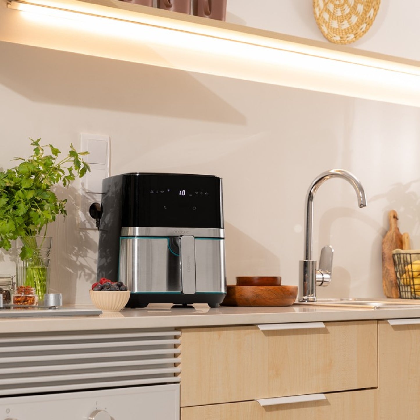 Freidora Sin Aceite De 5,5 L De Aire Caliente Cecofry Full Inox 5500 Connected. 1700 W, Dietética Y Digital, Control App, Temperatura Y Tiempo Regul_4