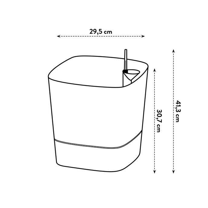 Greensense Aquacare Square Elho vaso auto-irrigável 30 cm cinzento carvão