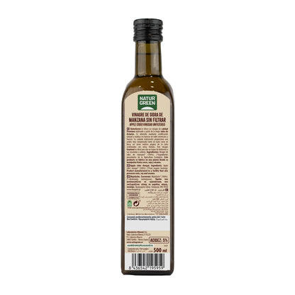 Vinagre de maçã biológico não filtrado NaturGreen 500 ml
