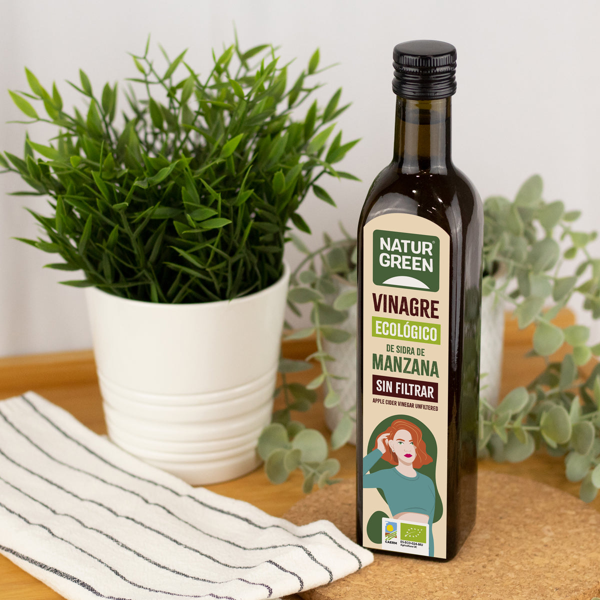 Vinagre de maçã biológico não filtrado NaturGreen 500 ml