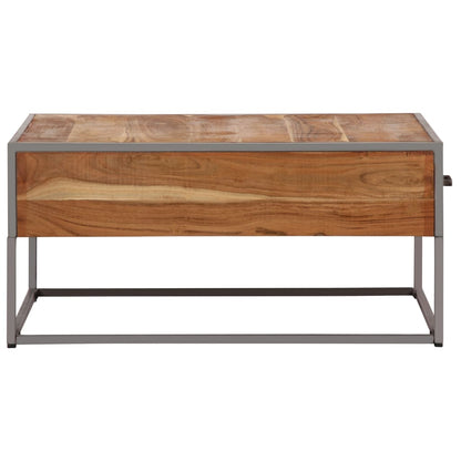 Mesa De Centro De Madera Maciza De Acacia 75x75x35 Cm_2