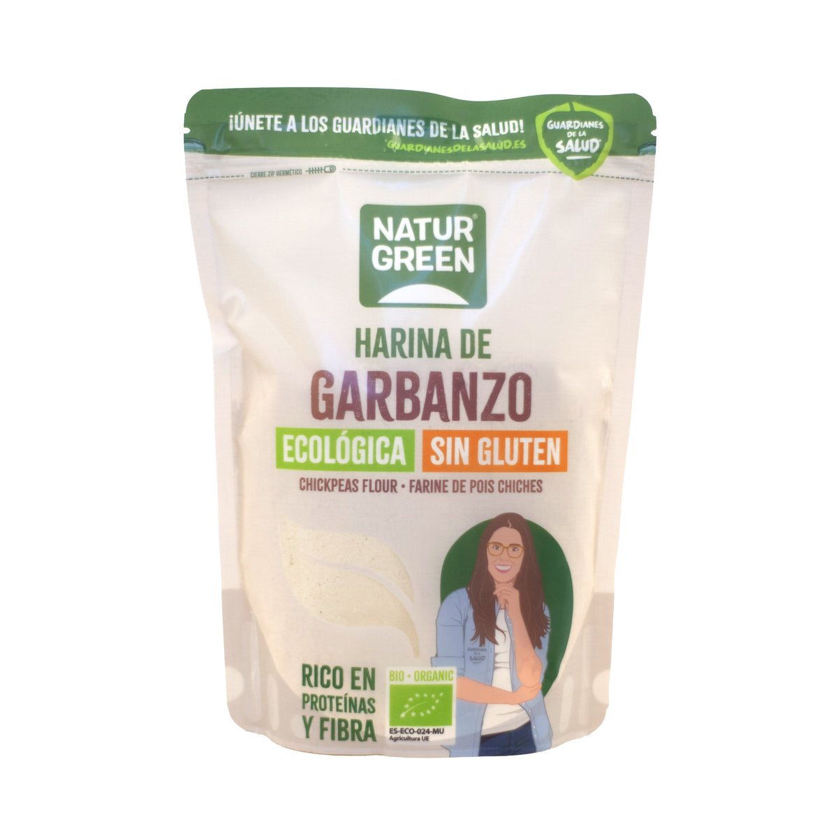 Farinha de grão-de-bico biológica sem glúten NaturGreen 500 g