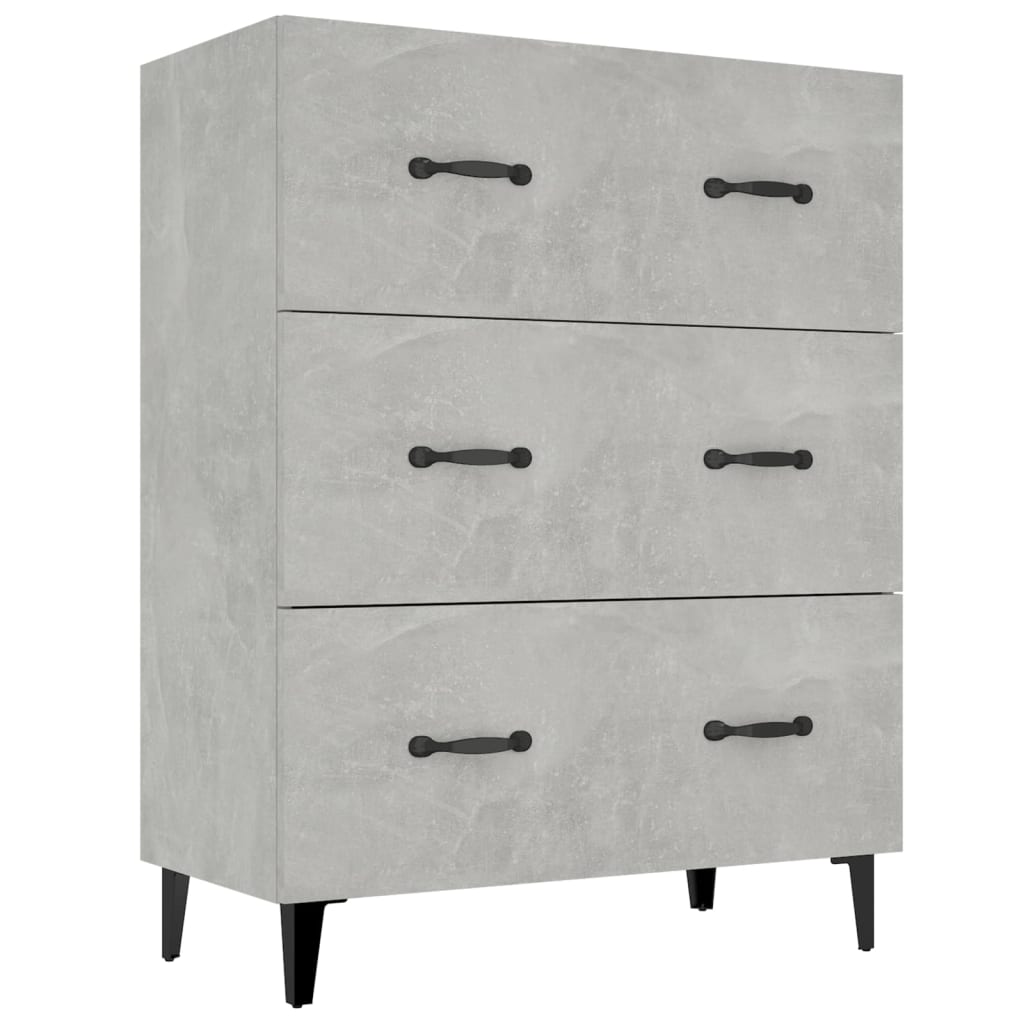 Aparador De Madera De Ingeniería Gris Hormigón 69,5x34x90 Cm / Vetonek_0
