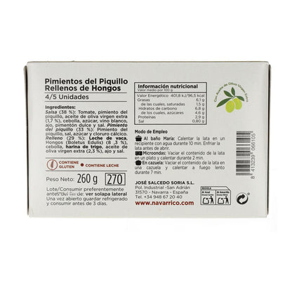 Pimentos Recheados com Cogumelos El Navarrico Lata 270 ml