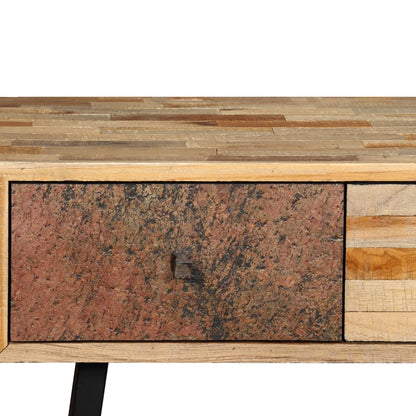 Mesa Consola De Teca Maciza Reciclada 120x30x76 Cm_4