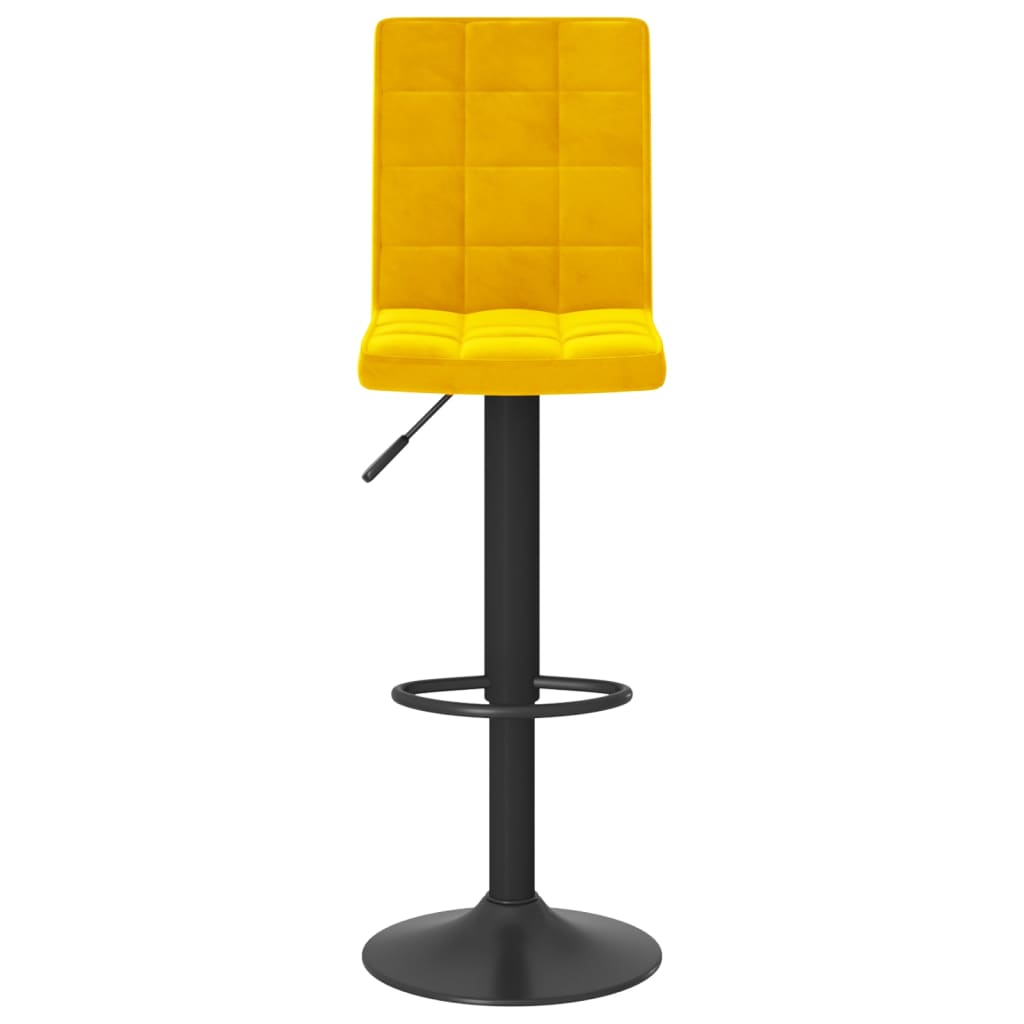 Taburete De Cocina De Terciopelo Amarillo Mostaza_1