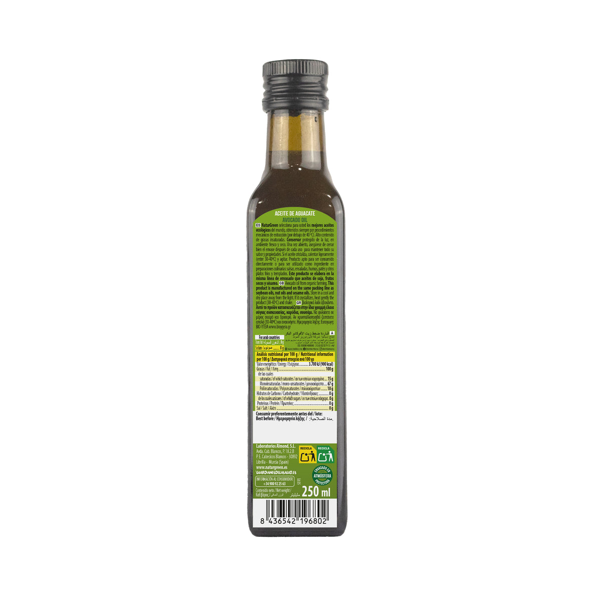 Óleo de Abacate Biológico NaturGreen 250 ml