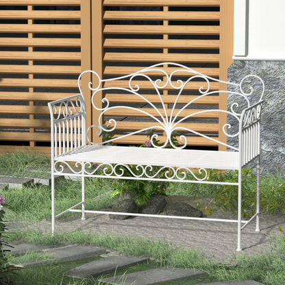 Outsunny Banco De Jardín De 2 Plazas 113,5x50x96 Cm Con Respaldo Carga 200 Kg_1