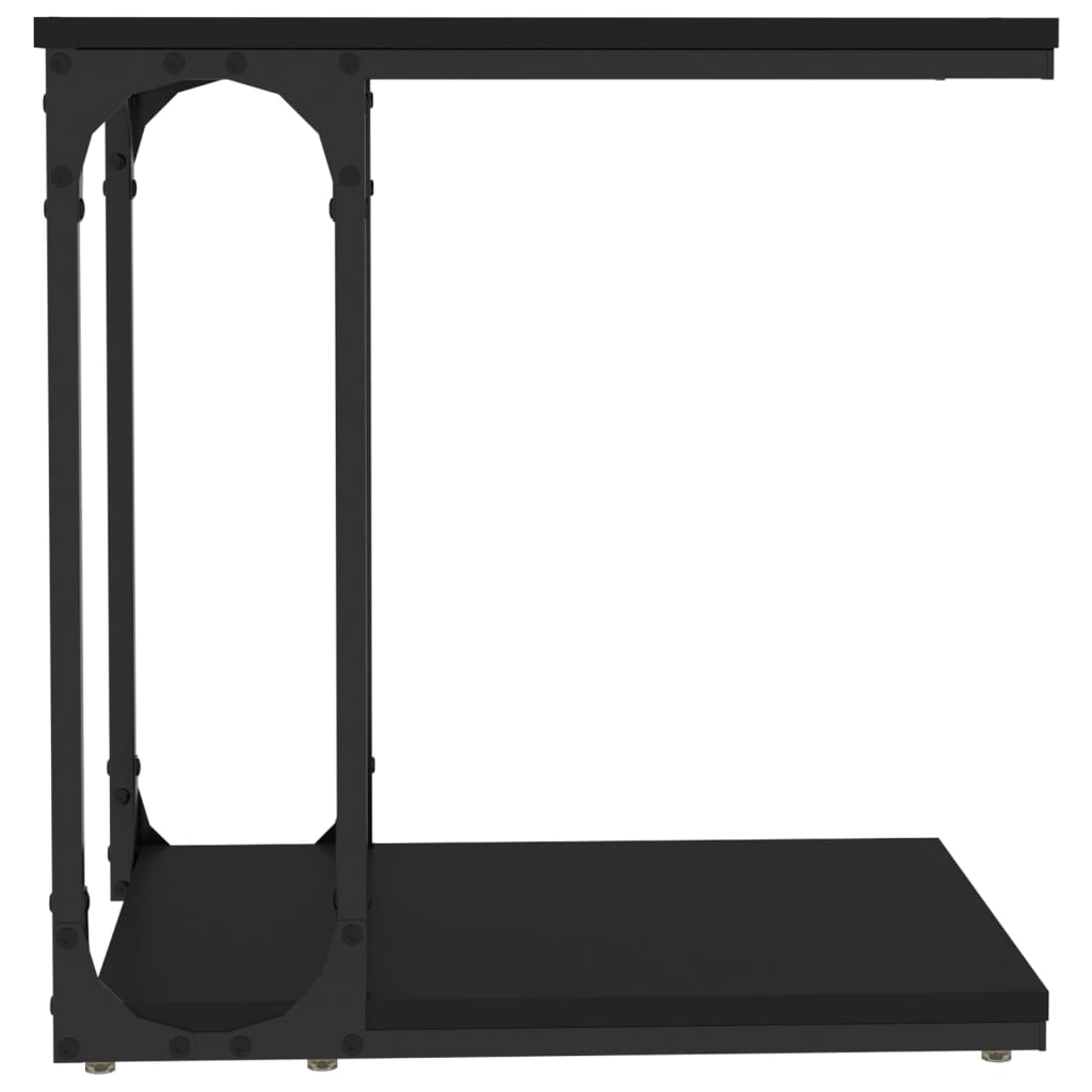 Mesa Auxiliar Madera Contrachapada Negro 50x35x52 Cm_3