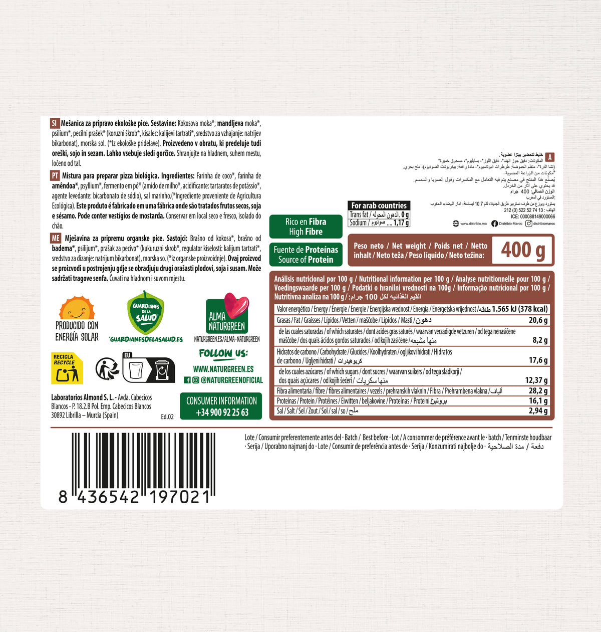 Mistura de farinha para pizza NaturGreen Keto 400g