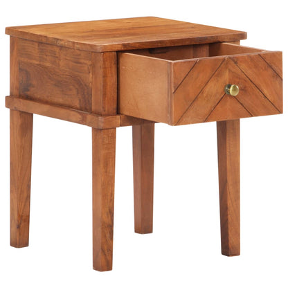 Mesita De Noche De Madera Maciza De Acacia 40x40x50 Cm_0