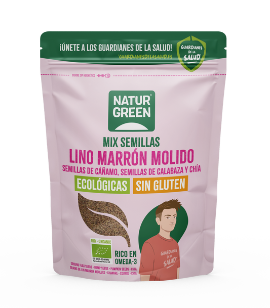 Sementes biológicas NaturGreen de linho, cânhamo, abóbora e chia 150 gr