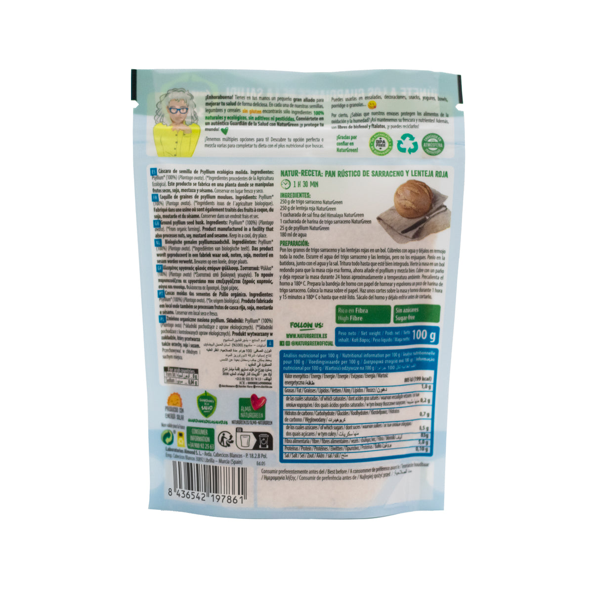 Sementes de Psyllium NaturGreen BIO 100 g