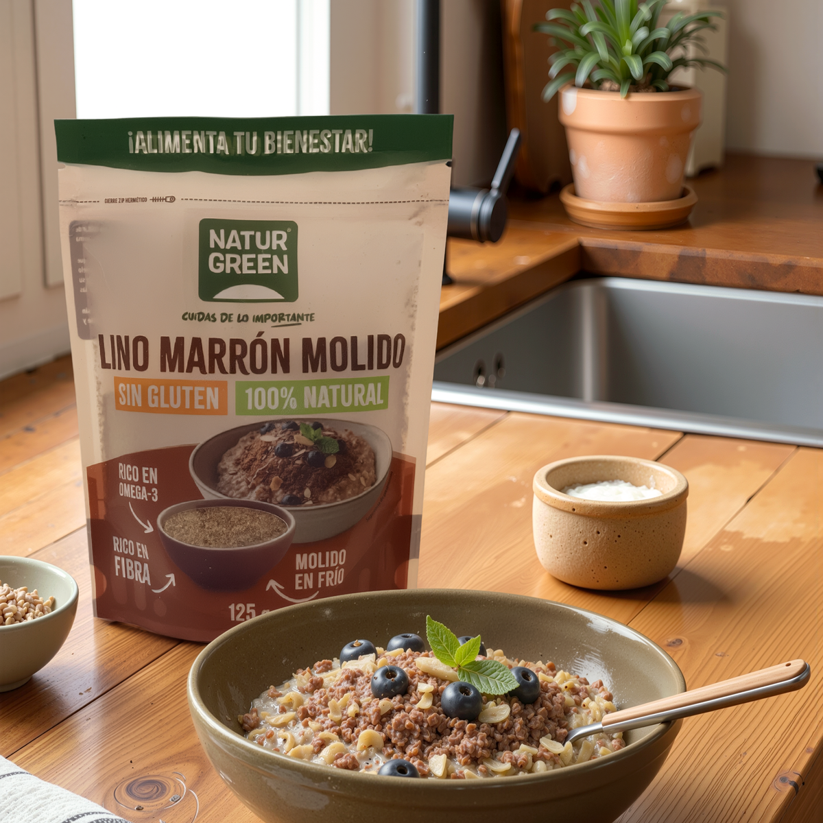 Semillas de Lino Marrón Molido NaturGreen 125 g