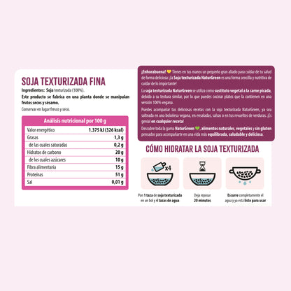 Soja Texturizada Grano Fino NaturGreen  200 g