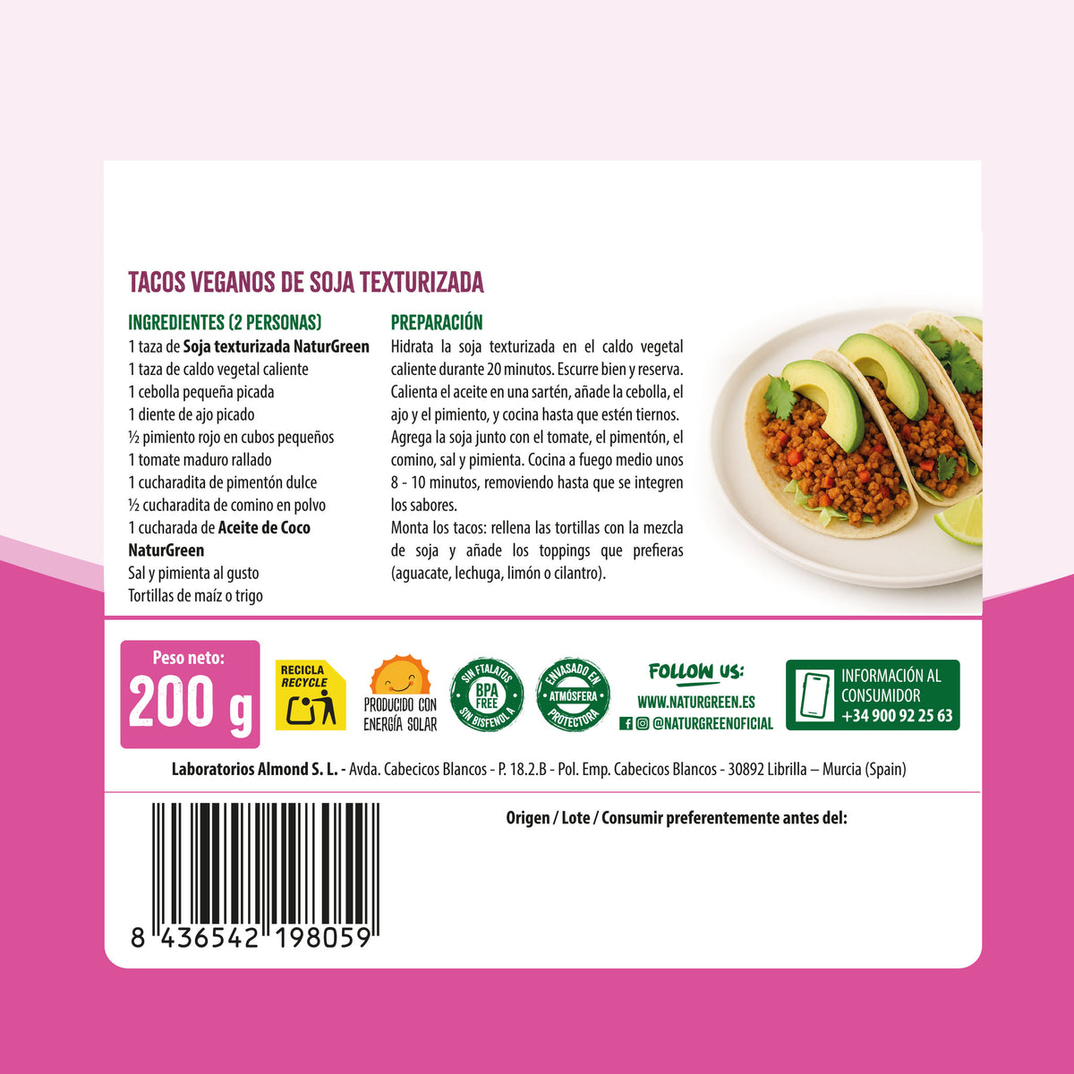 Soja Texturizada Grano Fino NaturGreen  200 g