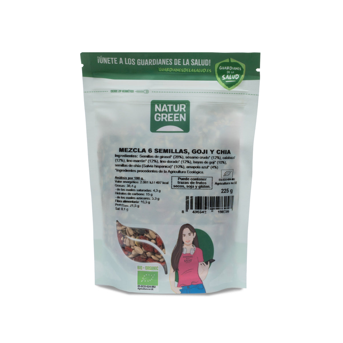 Mix 6 Sementes de Goji e Chia para Salada Bio NaturGreen 225 g