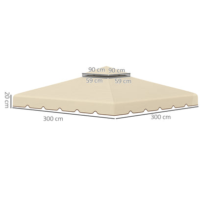 Outsunny Techo De Repuesto Para Cenador 3x3 M Con Doble Techo Beige_2