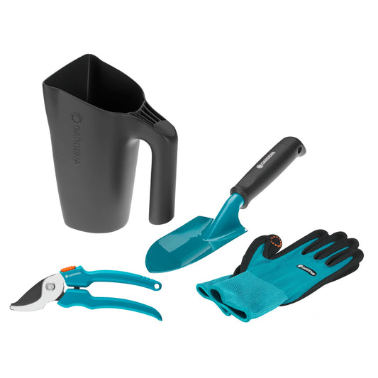 Kit de ferramentas e regador Gardena