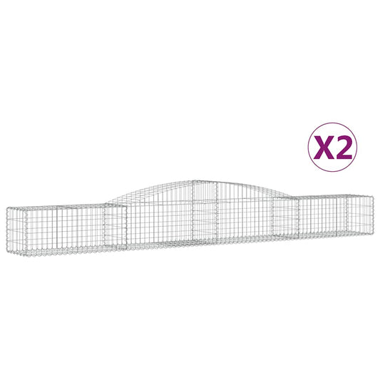 Cestas De Gaviones 2 Uds Forma De Arco Hierro 400x50x40/60 Cm_0