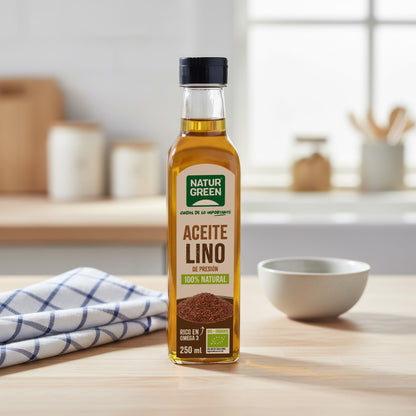 Aceite de Lino Bio envase PET NaturGreen 250 ml