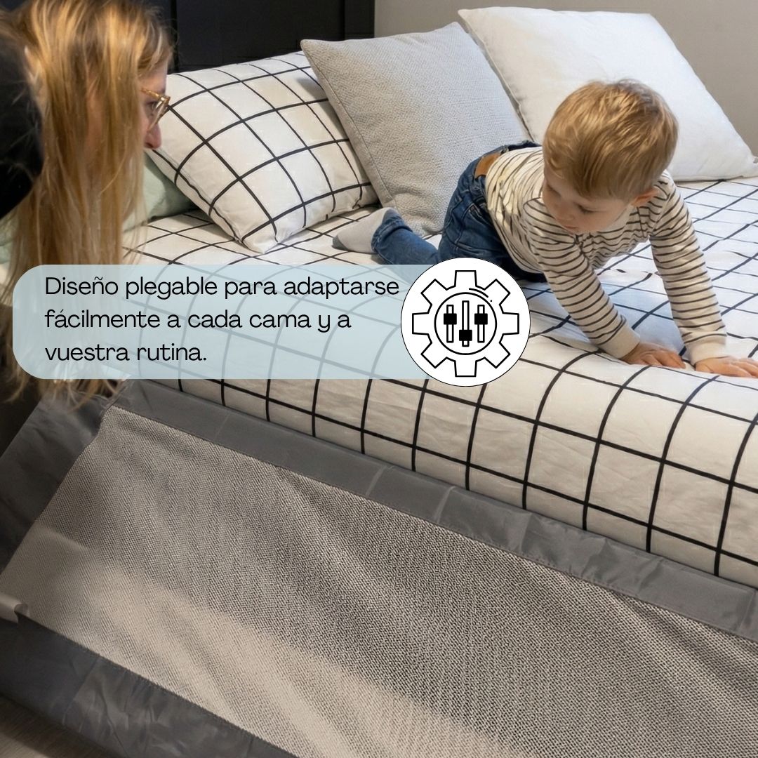 Barandilla De Cama Infantil 90 Cm – Altura Ajustable, Sistema Abatible, Malla Transpirable, Seguridad Anticaídas Bathby_4