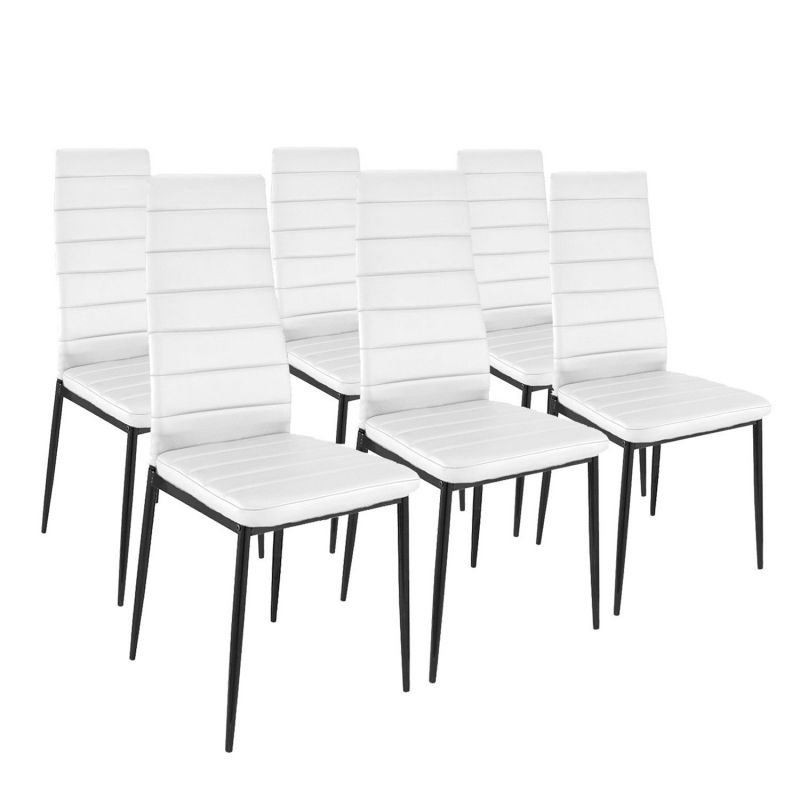 Pack 6 Sillas De Comedor Símil Piel Emi Tejido, Blanco, 44 X 96 X 42_1