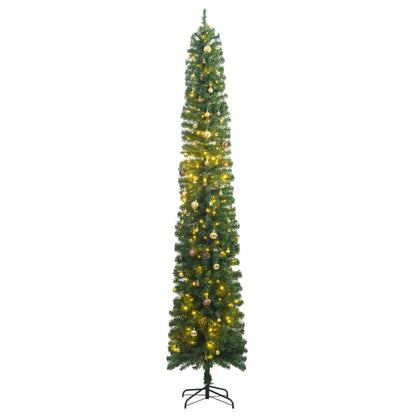 Vidaxl Árbol De Navidad Estrecho Con 300 Led Y Bolas 270 Cm_0