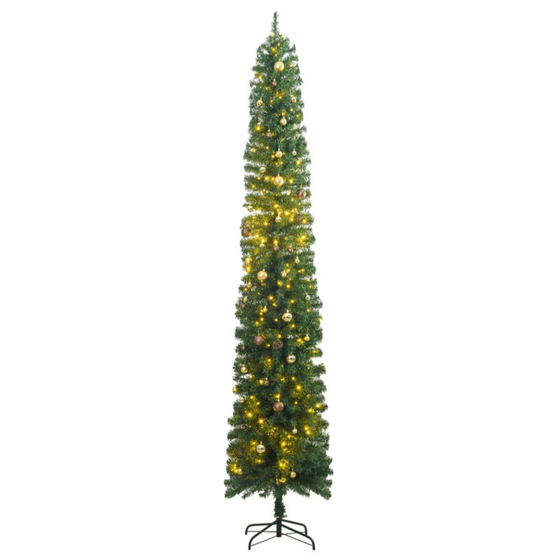 Vidaxl Árbol De Navidad Estrecho Con 300 Led Y Bolas 300 Cm_0