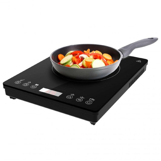 Placa De Inducción Portátil 1 Fuego Full Magma Slim. 2000w De Potencia En 8 Niveles, Diseño En Cristal De Alta Resistencia, Display Táctil, Temporiz_0