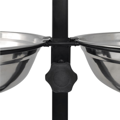 Vidaxl Soporte De Alimentación Ajustable Mascota 2x4.1l Tazón Inoxidable_3
