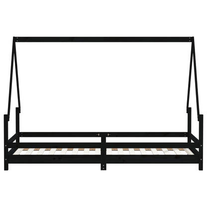 Vidaxl Estructura De Cama Para Niños Madera De Pino Negro 80x200 Cm_4