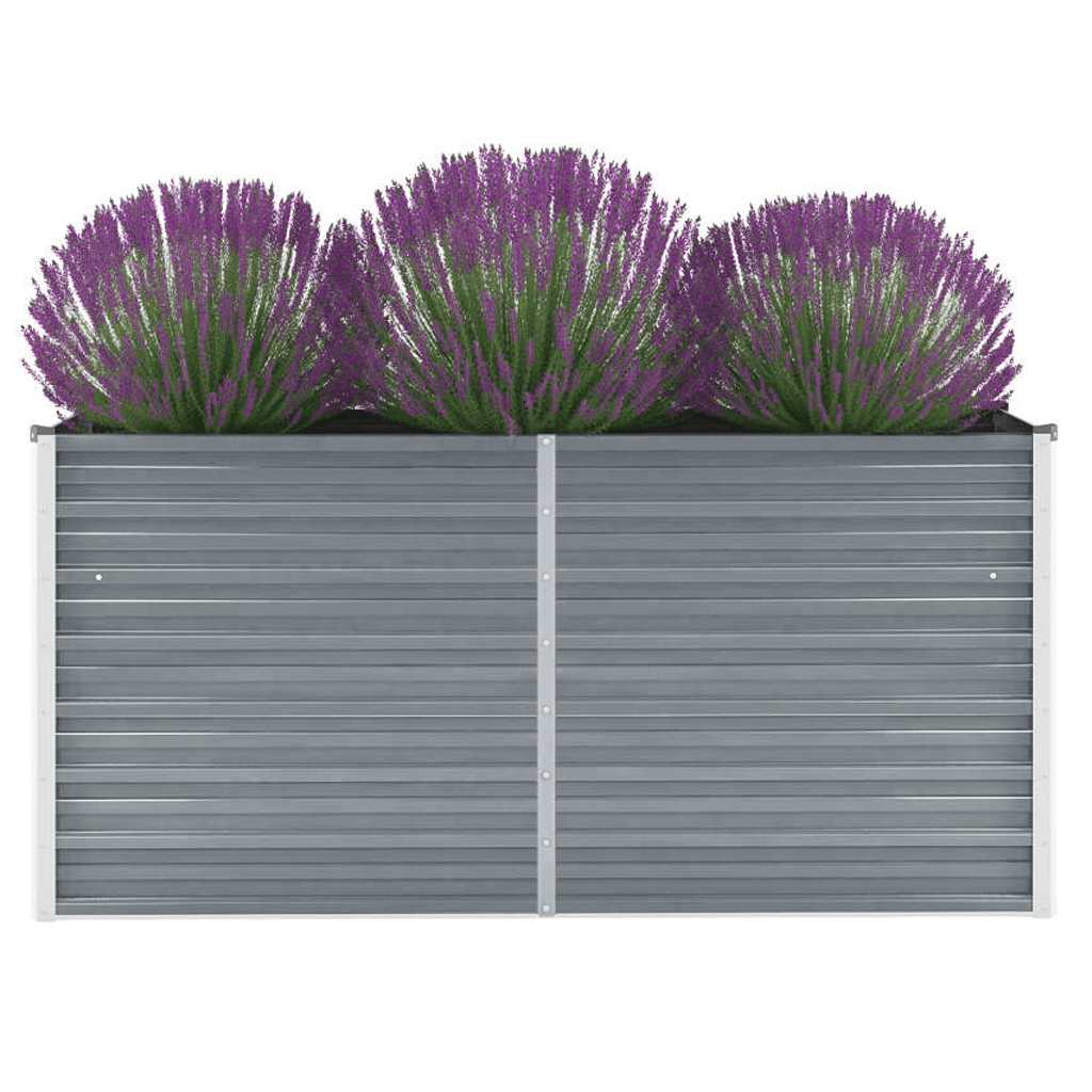 Arriate Elevado De Jardín Acero Galvanizado Gris 160x40x77 Cm_1