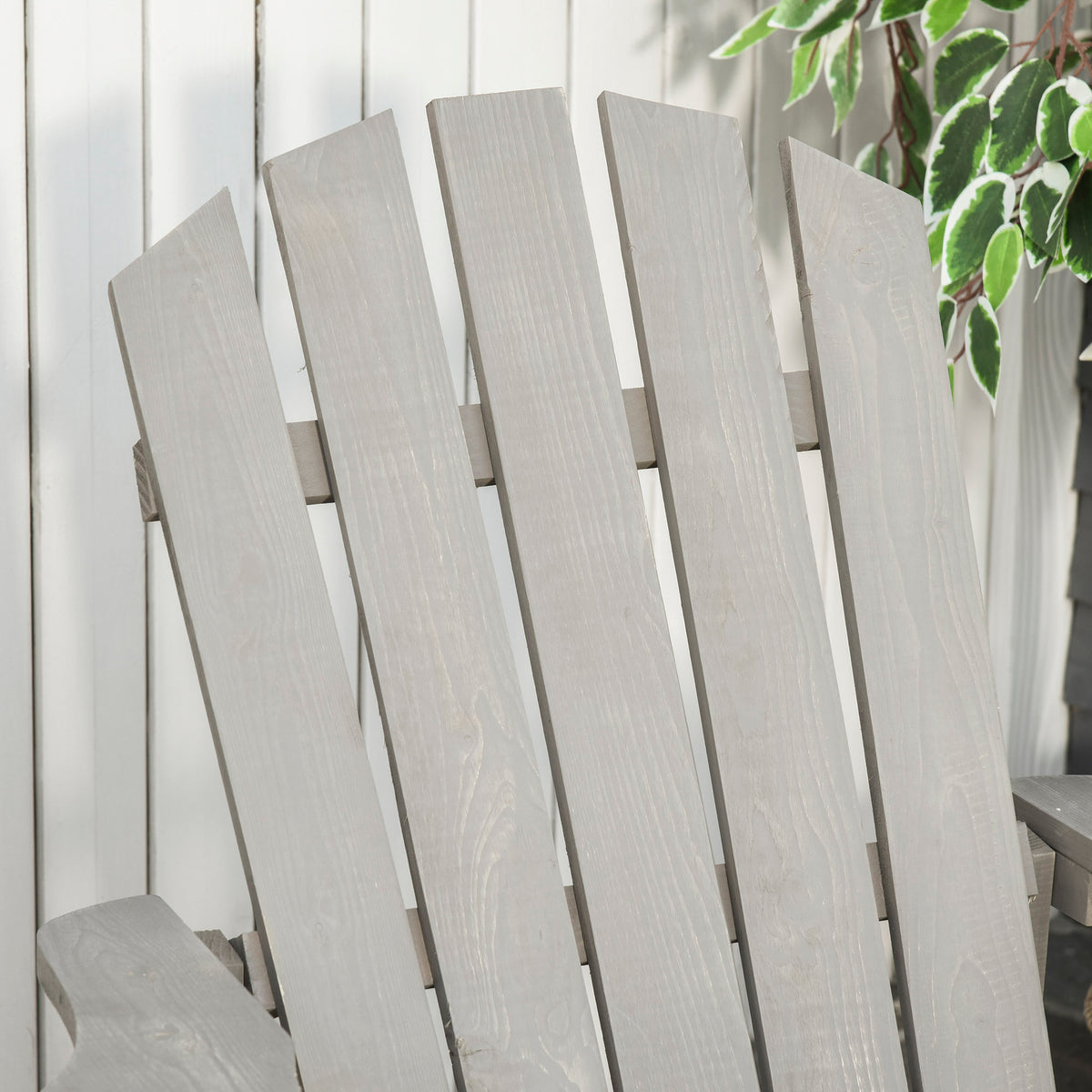 Silla Adirondack Outsunny Madera De Abeto Gris Claro 78x89x88 Cm_4
