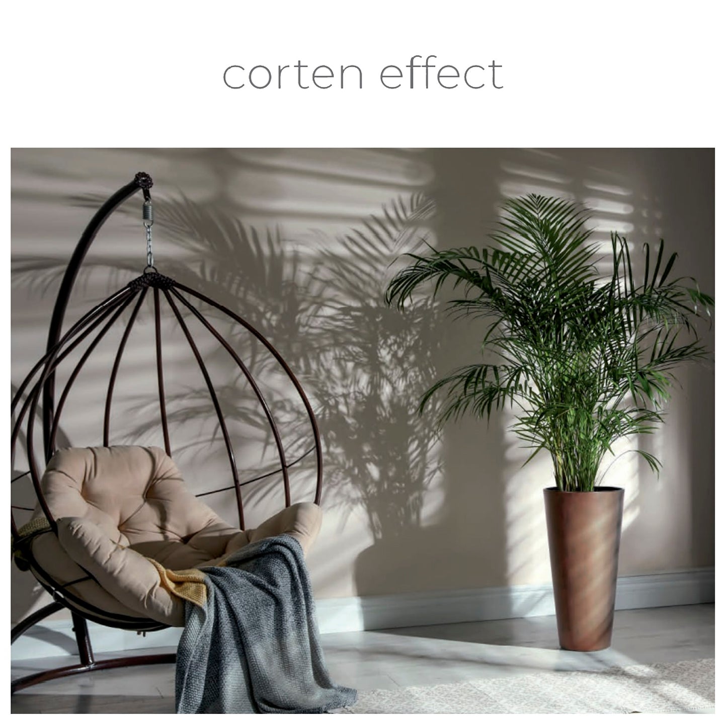 Maceta Tubus Corten 28,5l., Dimensiones (mm) 400x400x373, Color Cobre