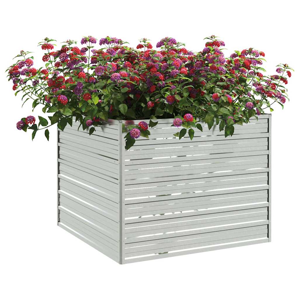 Arriate De Acero Galvanizado Plateado 100x100x77 Cm_2