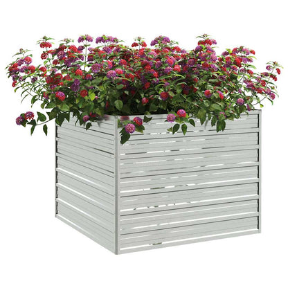 Arriate De Acero Galvanizado Plateado 100x100x77 Cm_2