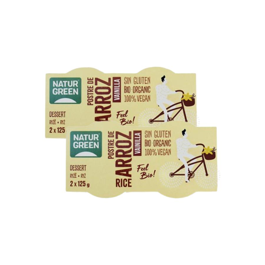 Embalagem de 2 Sobremesas de Arroz com Baunilha NaturGreen 4 x 125 g