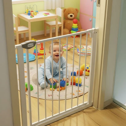 Bathby | Valla De Seguridad Infantil Y Para Mascotas, Ancho Ajustable De 75 A 84 Cm, Color Blanco_4