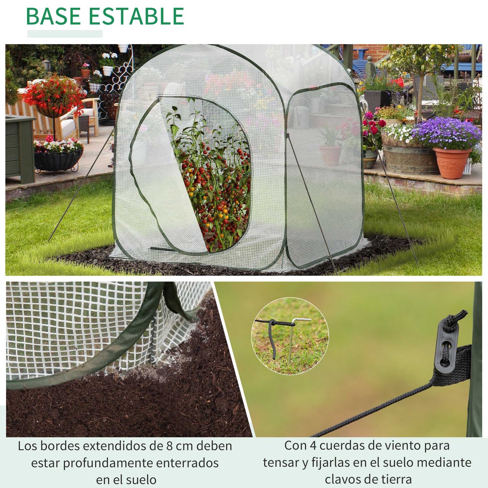 Outsunny Mini Invernadero Portátil Autoinstalable Para Cultivo Plantas_5