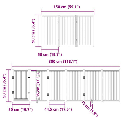 Vidaxl Puerta Para Perros Plegable 12 Paneles Madera De Álamo 600 Cm_2
