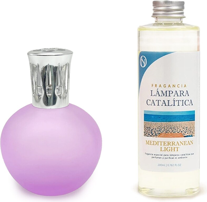 Lámpara Catalítica Fucsia Mate + Fragancia Mediterranean Light 500 Ml - Elimina Malos Olores, Impurezas Y Perfuma_0